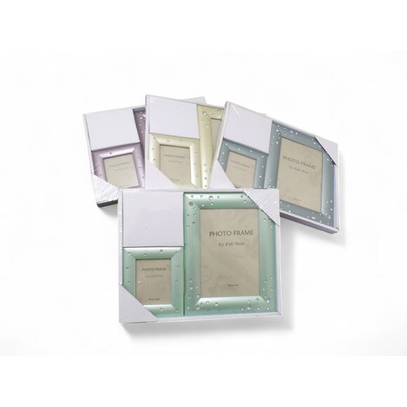 Resin Embedded Rhinestones Photo Frame Sets 4 Colors 4" x 6"- "2.5" x 3.5" Sets - Picture 4 of 4